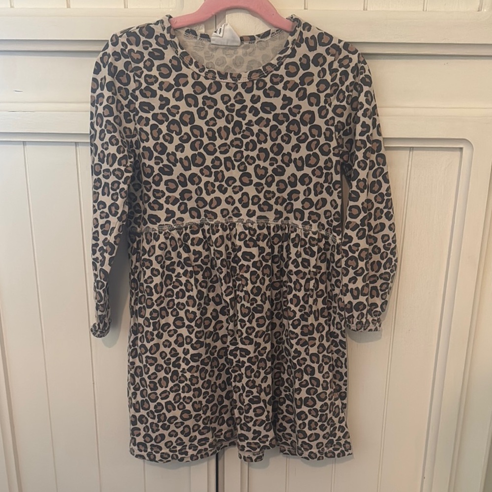 Long Sleeve Leopard Print Dress